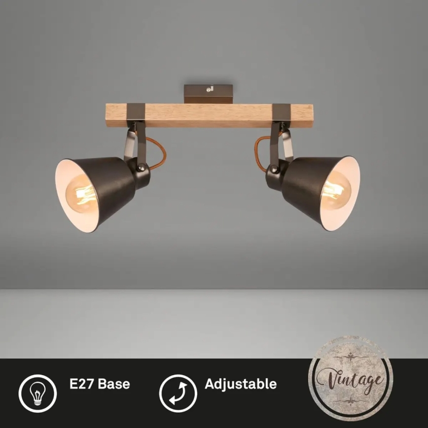 Taškinis šviestuvas RETRO 2xE27/40W/230V, rudas