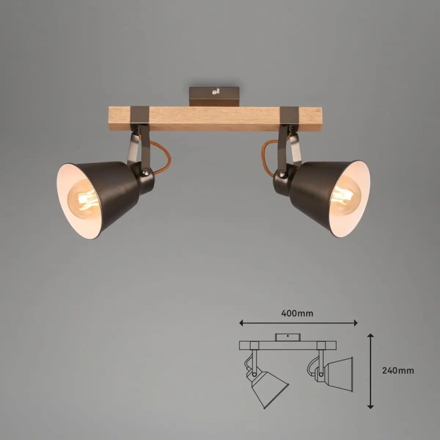 Taškinis šviestuvas RETRO 2xE27/40W/230V, rudas