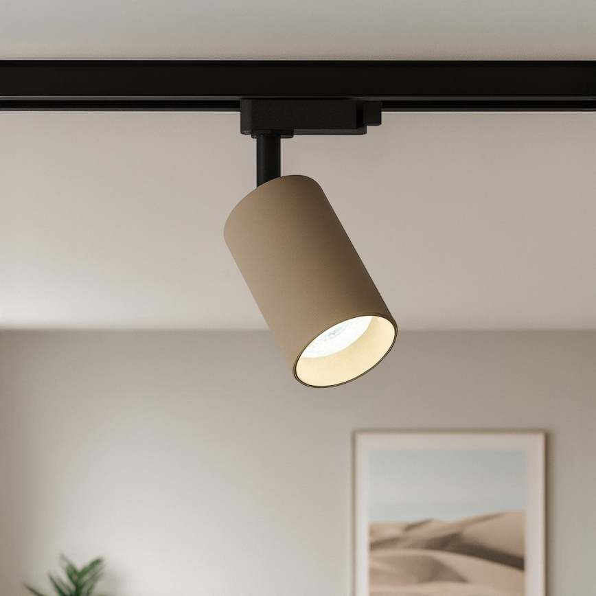 Taškinis šviestuvas, skirtas 1 fazės bėgelių sistemai PIPE, 1xGU10/10W/230V, smėlio spalvos