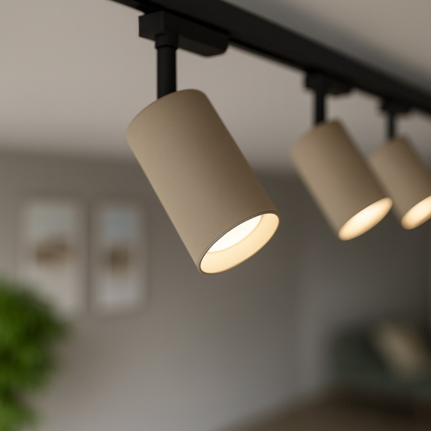 Taškinis šviestuvas, skirtas 1 fazės bėgelių sistemai PIPE, 1xGU10/10W/230V, smėlio spalvos