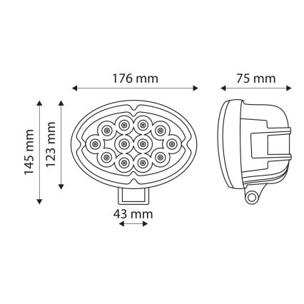 Techninis LED šviestuvas CREE LED/36W/10-30V IP67 6000K