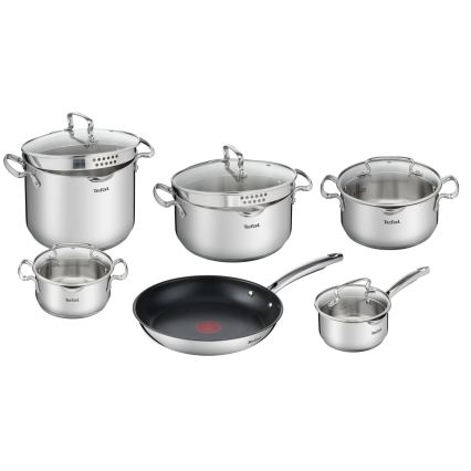 Tefal - 11 dalių puodų ir keptuvių rinkinys DUETTO+