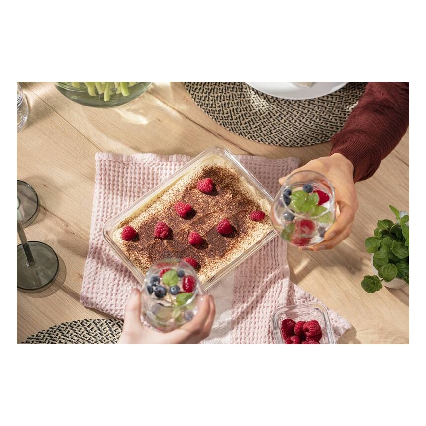 Tefal - 2 l maisto indelis MSEAL GLASS raudonas/stiklas