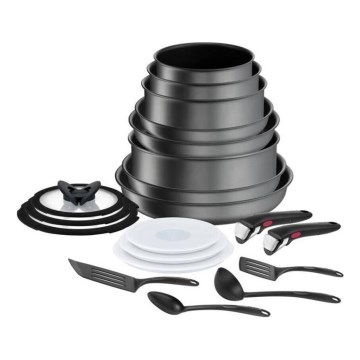 Tefal - 20 dalių INGENIO DAILY CHEF ON puodų ir keptuvių rinkinys, juodas
