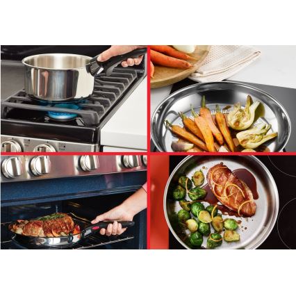 Tefal - 3 dalių INGENIO COOK nerūdijančio plieno indų rinkinys