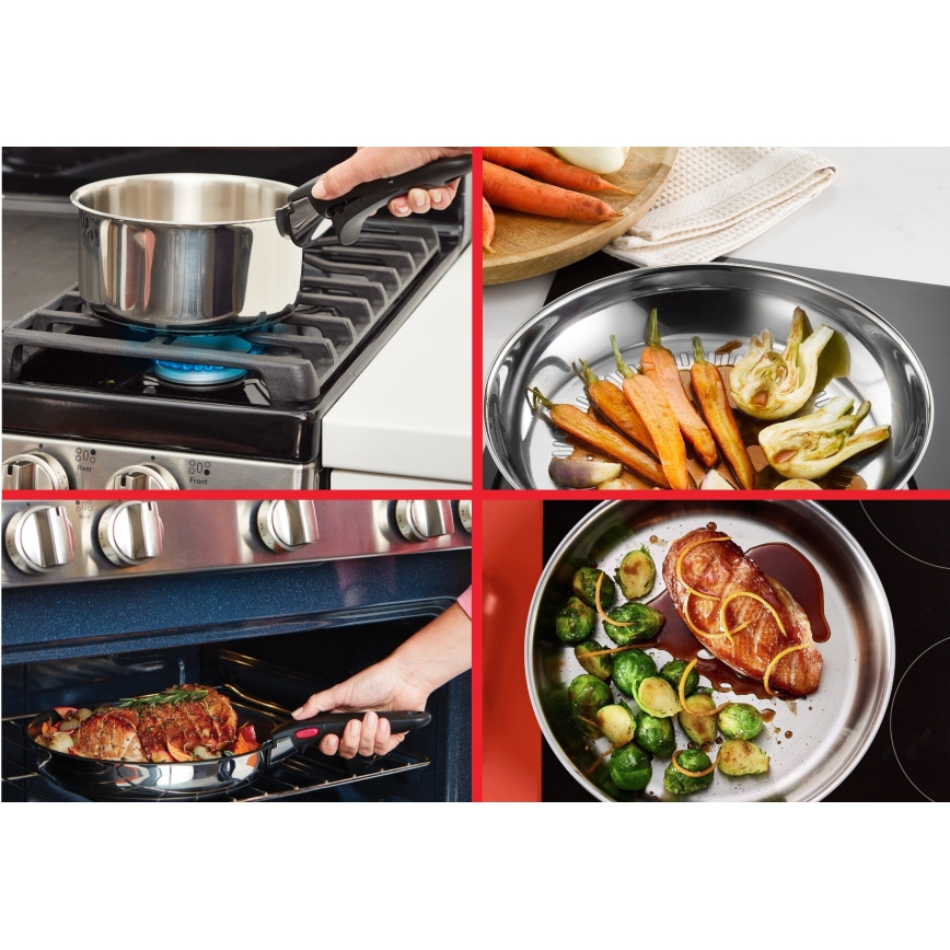 Tefal - 5 dalių INGENIO COOK indų rinkinys iš nerūdijančio plieno