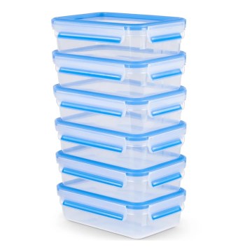 Tefal – 6 vnt. maisto indelių rinkinys 0,8 l MASTER SEAL FRESH, mėlynas