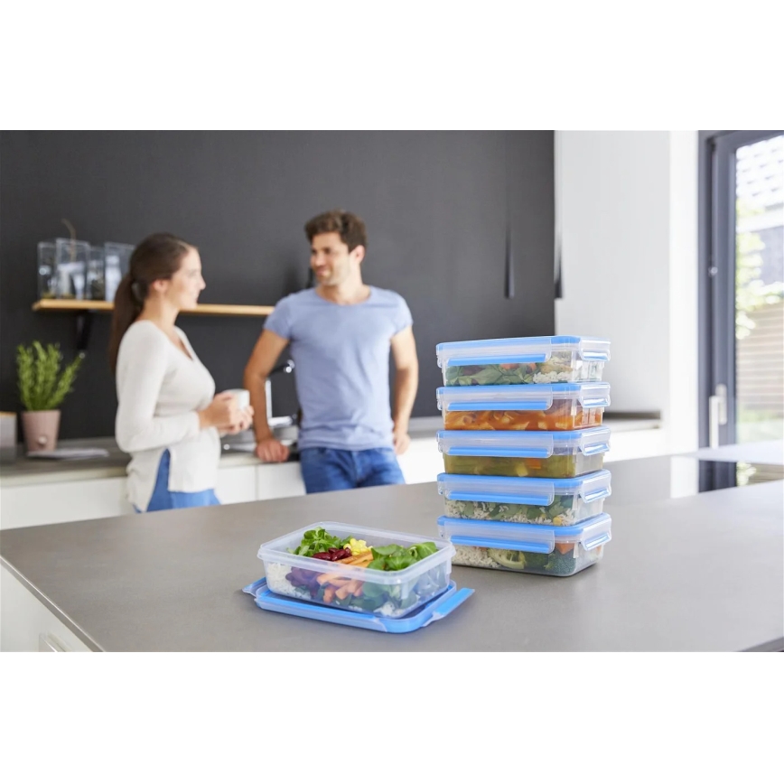 Tefal – 6 vnt. maisto indelių rinkinys 0,8 l MASTER SEAL FRESH, mėlynas