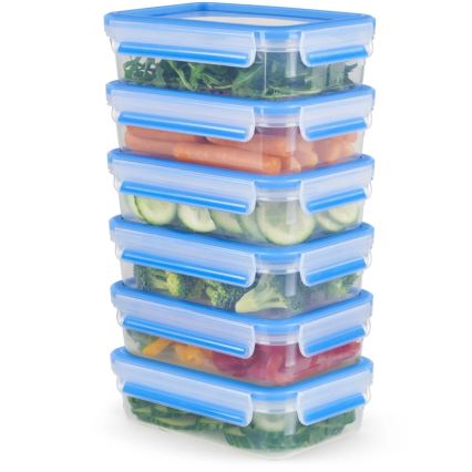 Tefal – 6 vnt. maisto indelių rinkinys 0,8 l MASTER SEAL FRESH, mėlynas