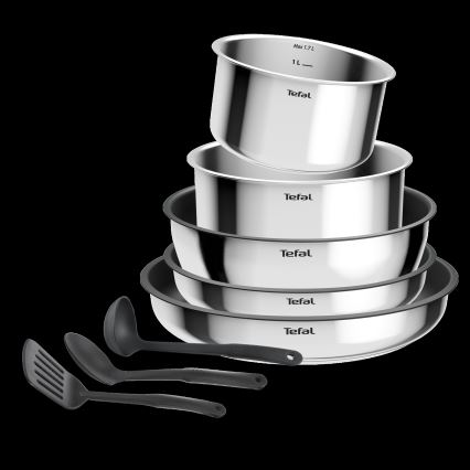 Tefal - 9 dalių INGENIO COOK nerūdijančio plieno indų rinkinys