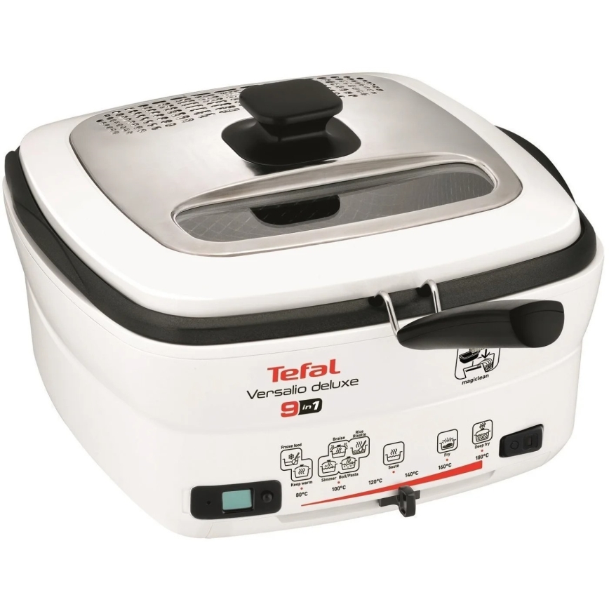 Tefal - Daugiafunkcinė gruzdintuvė 9in1 VERSALIO DE LUXE 1600W/230V 2 l balta