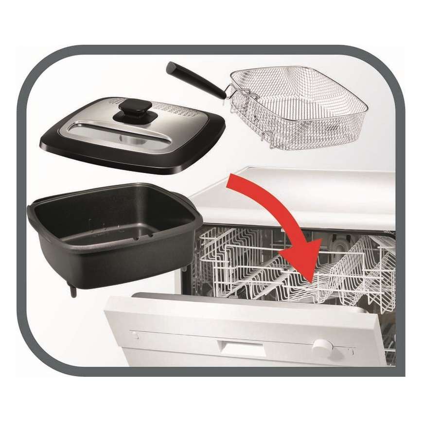 Tefal - Gruzdintuvė 2 l VERSALION DE LUXE 7in1 1600W/230V juoda