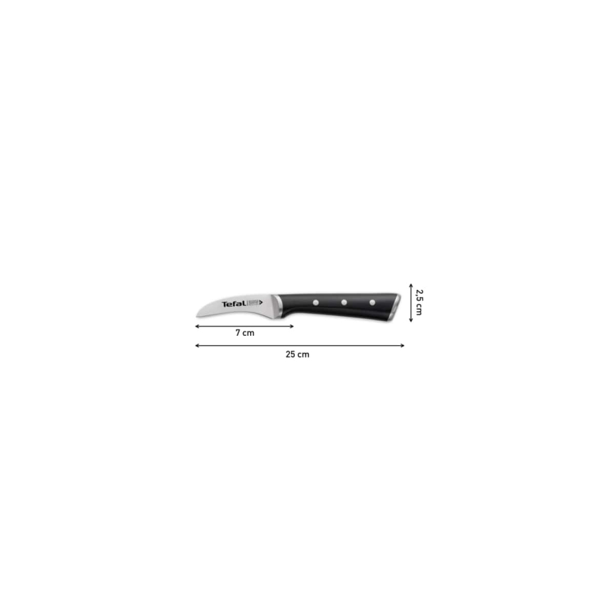 Tefal - Nerūdijančio plieno ICE FORCE 7 cm blizgus chromas/juodas išpjovimo peilis