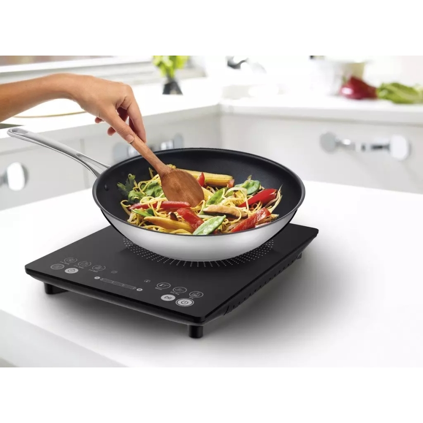 Tefal - Indukcinė viryklė EVERYDAY SLIM 2100W/230V juoda