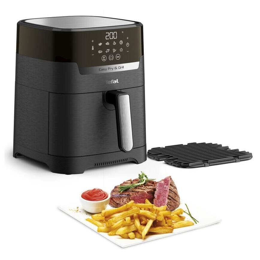 Tefal - Karšto oro gruzdintuvė 4,2 l EASY FRY&GRILL 2in1 1550W/230V juoda