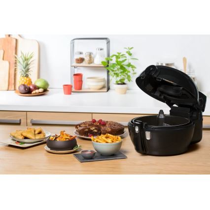 Tefal - Karšto oro gruzdintuvė ACTIFRY GENIUS DUAL MOTION 1,2l 1350W/230V juoda