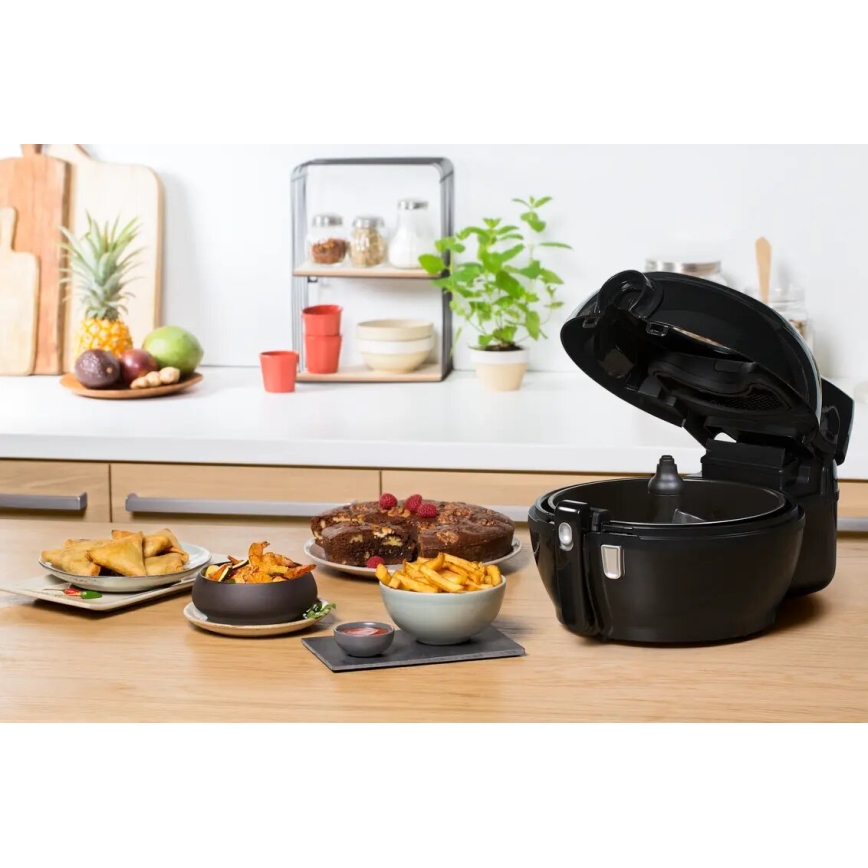 Tefal - Karšto oro gruzdintuvė ACTIFRY GENIUS DUAL MOTION 1,2l 1350W/230V juoda