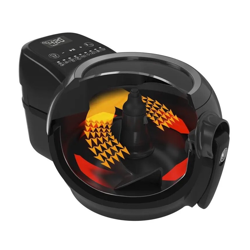 Tefal - Karšto oro gruzdintuvė ACTIFRY GENIUS DUAL MOTION 1,2l 1350W/230V juoda