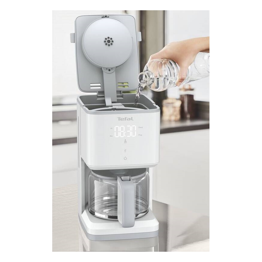 Tefal - Kavos virimo aparatas su LCD ekranu SENSE 1000W/230V balta