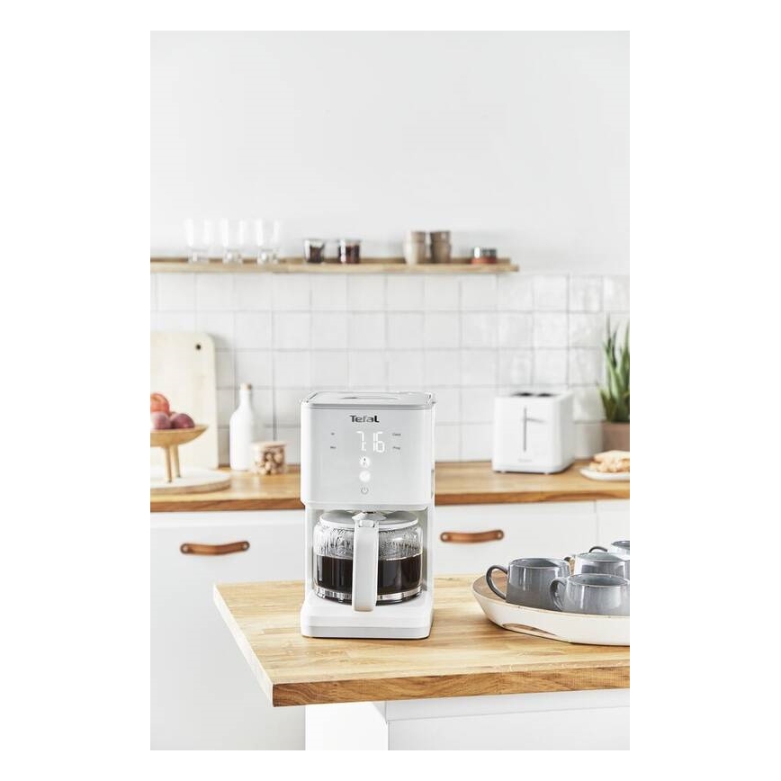 Tefal - Kavos virimo aparatas su LCD ekranu SENSE 1000W/230V balta