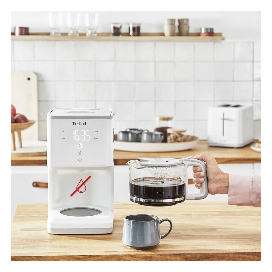 Tefal - Kavos virimo aparatas su LCD ekranu SENSE 1000W/230V balta