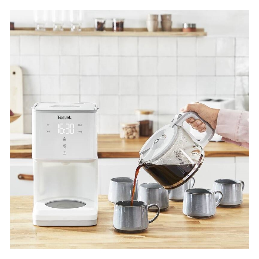 Tefal - Kavos virimo aparatas su LCD ekranu SENSE 1000W/230V balta