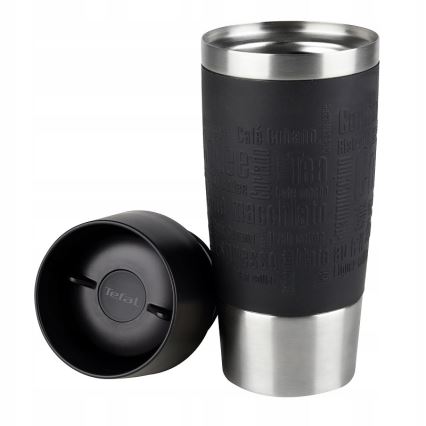 Tefal - Kelioninis puodelis 360 ml TRAVEL MUG nerūdijantis/juoda