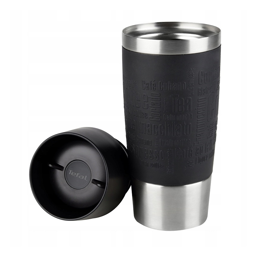 Tefal - Kelioninis puodelis 360 ml TRAVEL MUG nerūdijantis/juoda