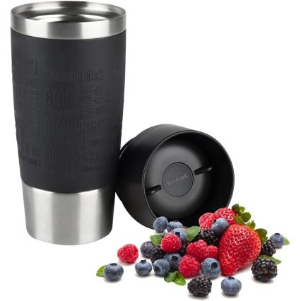 Tefal - Kelioninis puodelis 360 ml TRAVEL MUG nerūdijantis/juoda