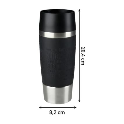 Tefal - Kelioninis puodelis 360 ml TRAVEL MUG nerūdijantis/juoda