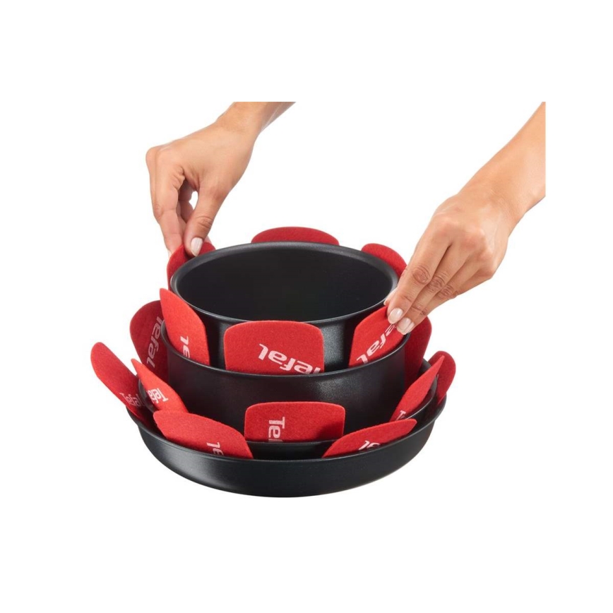 Tefal - Keptuvė protector KOMPLEKTAS 4 vnt. INGENIO raudona