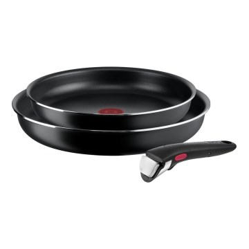 Tefal - Keptuvių komplektas 3 vnt. INGENIO EASY COOK & CLEAN BLACK