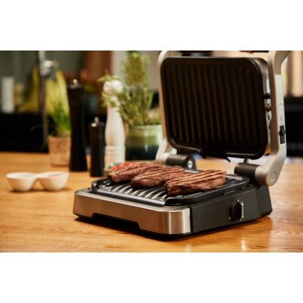 Tefal - Kontaktinis grilis OPTIGRILL 2100W/230V matinis chromas