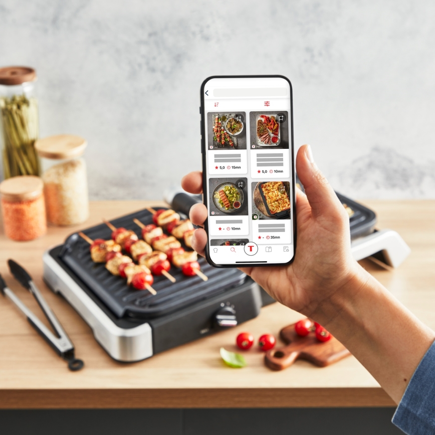 Tefal - Kontaktinis grilis OPTIGRILL 2100W/230V matinis chromas