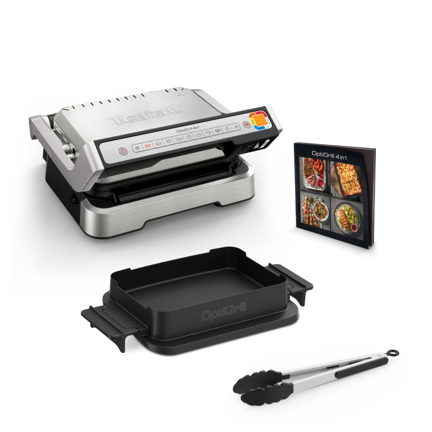 Tefal - Kontaktinis grilis OPTIGRILL 2100W/230V matinis chromas