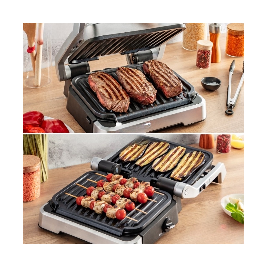 Tefal - Kontaktinis grilis OPTIGRILL 4 viename 2100W/230V, nerūdijančio plieno