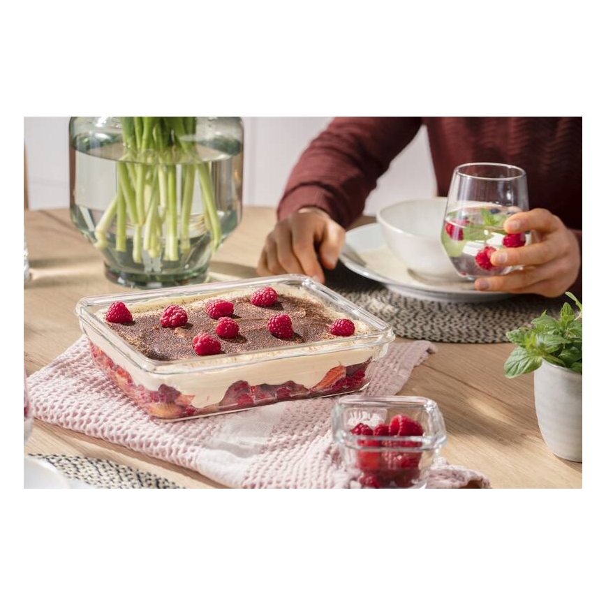 Tefal - Maisto dėžutė 3 l MSEAL GLASS raudona/stiklas