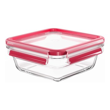 Tefal - Maisto indas 0,8 l MSEAL GLASS raudonas/stiklinis