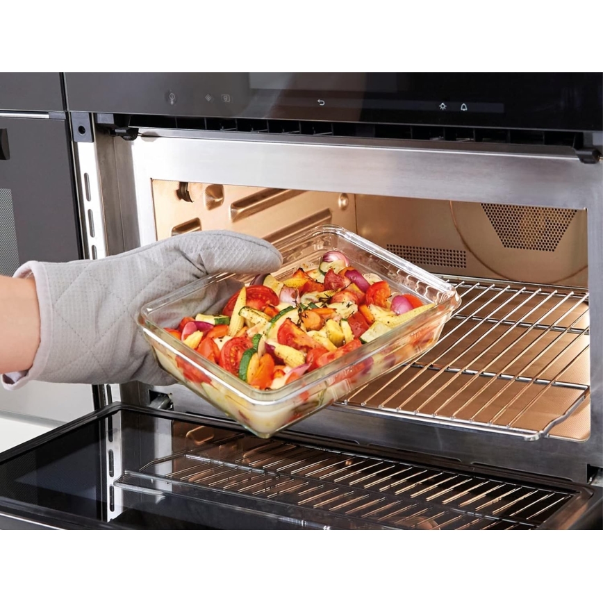 Tefal - Maisto indas 1,3 l MSEAL GLASS raudonas/stiklas