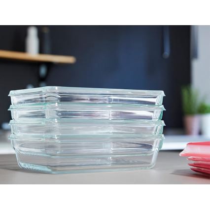 Tefal - Maisto indas 1,3 l MSEAL GLASS raudonas/stiklas