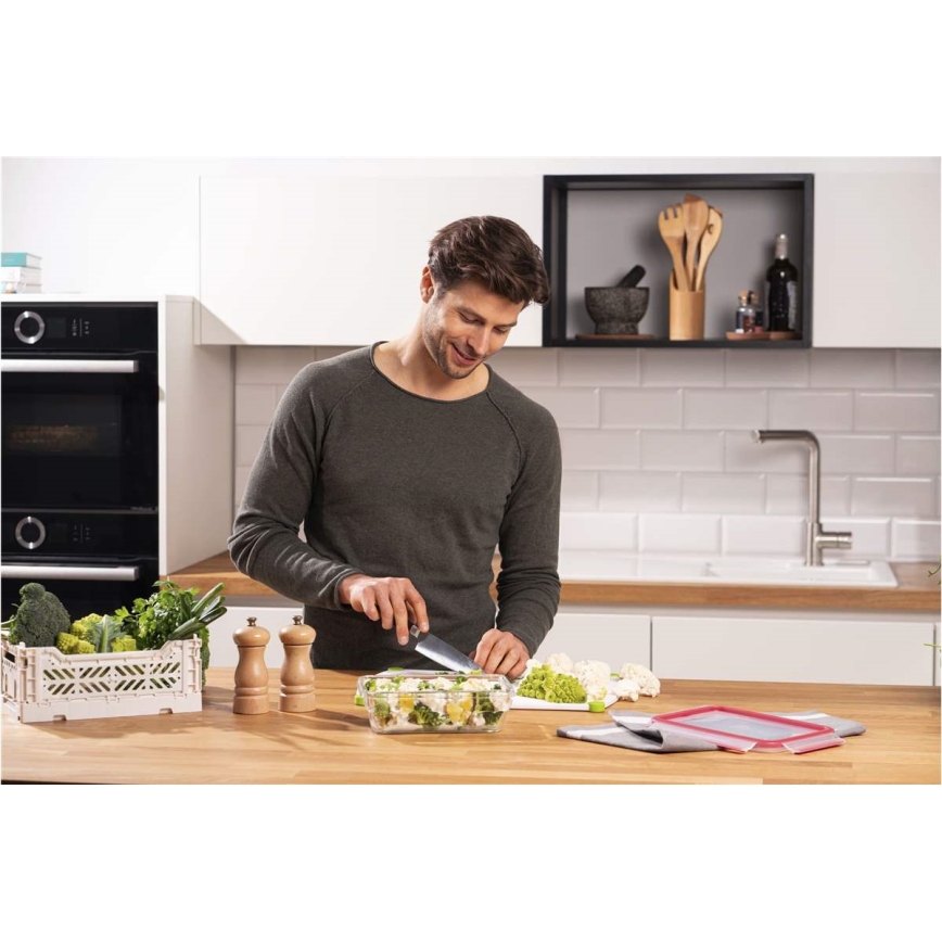 Tefal - Maisto indas 1,3 l MSEAL GLASS raudonas/stiklas