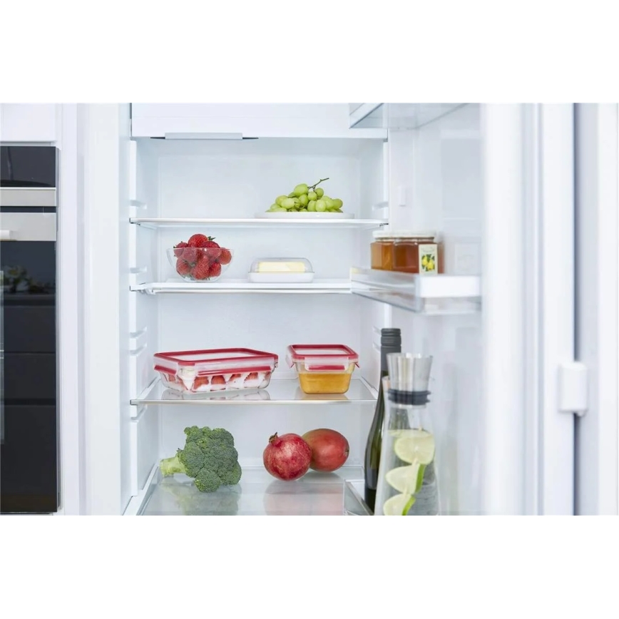 Tefal - Maisto indas 1,3 l MSEAL GLASS raudonas/stiklas