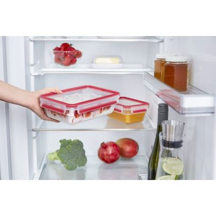 Tefal - Maisto indelis 0,85 l MSEAL GLASS raudonas/stiklas