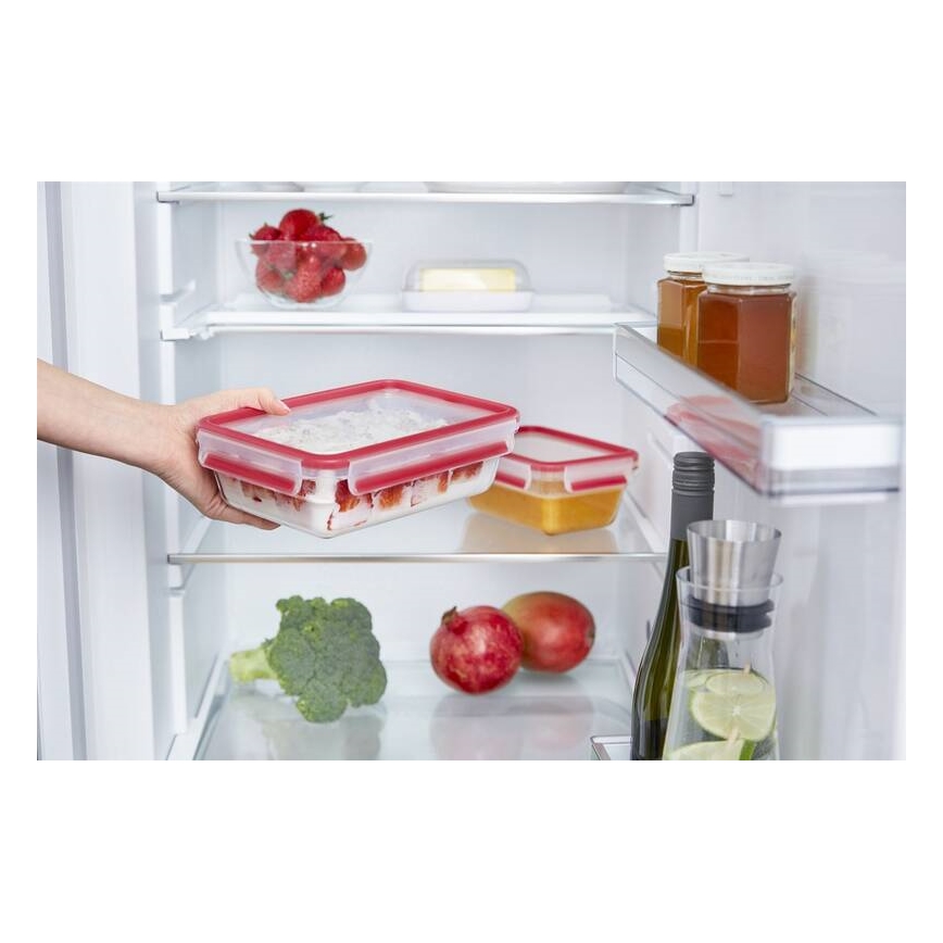 Tefal - Maisto indelis 0,85 l MSEAL GLASS raudonas/stiklas