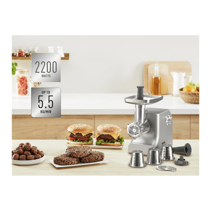 Tefal - Mėsmalė 8in1 2200W/230V sidabras
