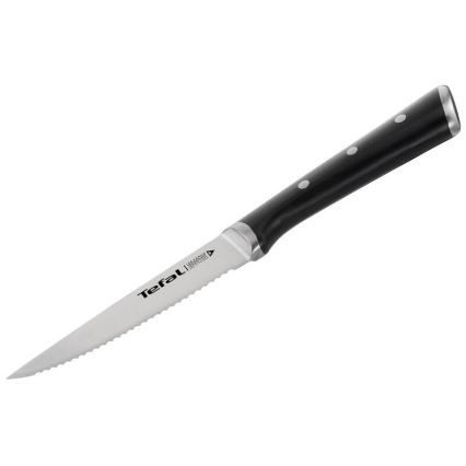Tefal - Nerūdijančio plieno kepsnių peilių komplektas ICE FORCE 11 cm blizgus chromas/juodas 4 vnt.