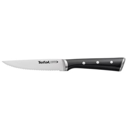 Tefal - Nerūdijančio plieno kepsnių peilių komplektas ICE FORCE 11 cm blizgus chromas/juodas 4 vnt.