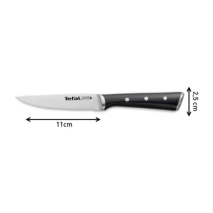 Tefal - Nerūdijančio plieno kepsnių peilių komplektas ICE FORCE 11 cm blizgus chromas/juodas 4 vnt.