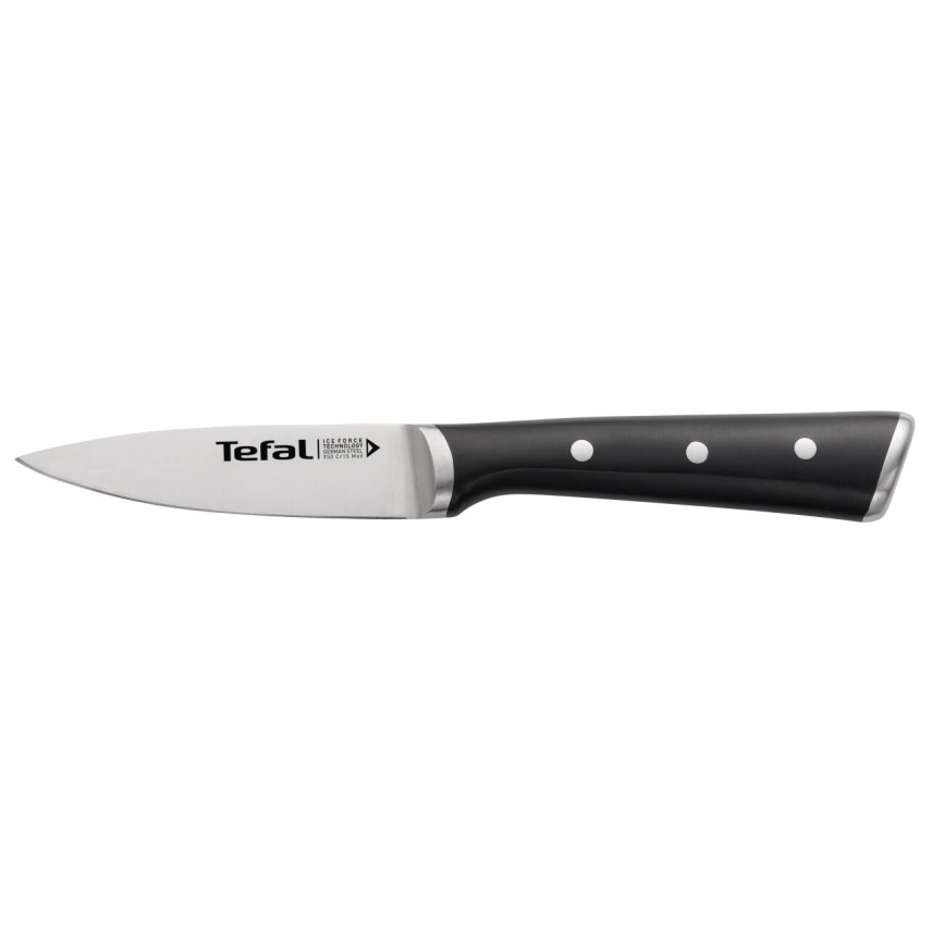 Tefal - Nerūdijančio plieno raižybos peilis ICE FORCE 9 cm blizgus chromas/juoda