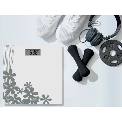 Tefal - Skaitmeninės asmeninės svarstyklės PREMISS 1xCR2032 pilka